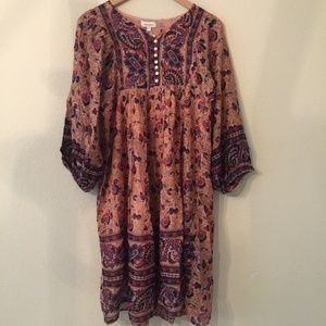 Cotton Peasant Boho Dress Small